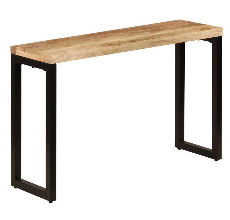 Console manguier massif clair et métal noir Grey - Photo n°1