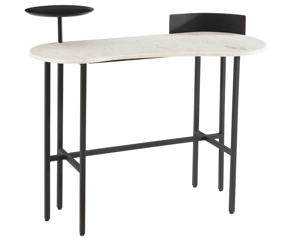 Console marbre métal blanc et noir Gamo L 110 cm - Photo n°1