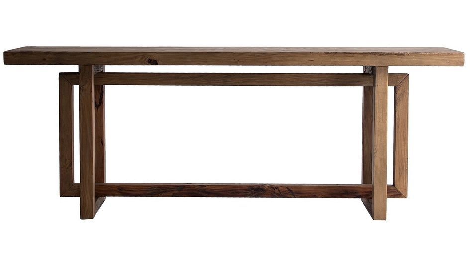 Console moderne bois de pin naturel recyclé Walon 200 cm - Photo n°1