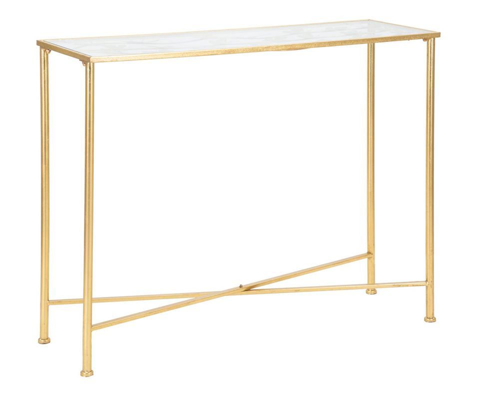 Console Papillons verre métal doré design élégant - Photo n°1
