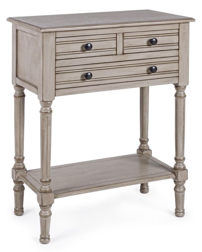 Console rectangle 3 tiroirs bois de pin marron Margo L 60 cm - Photo n°1