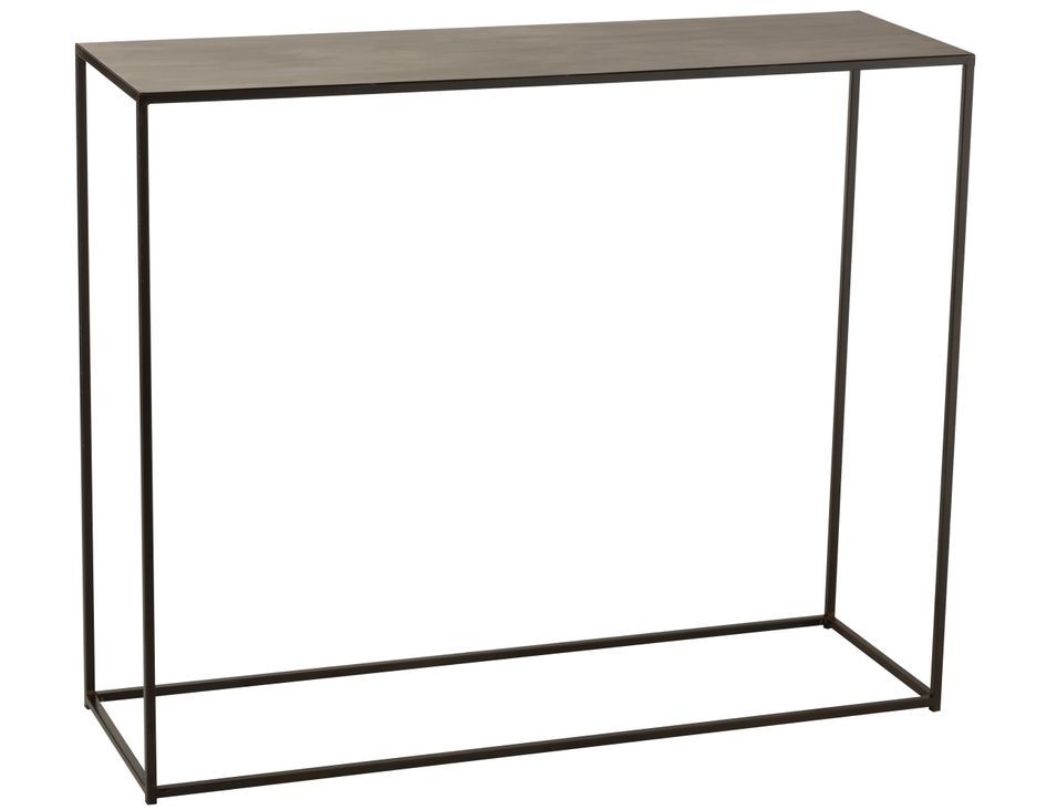 Console rectangulaire en métal noir L 110 cm - Photo n°1