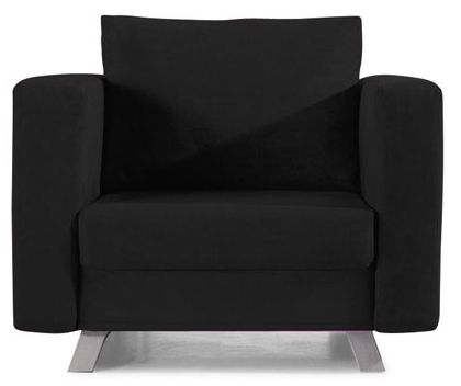 Convertible 1 place Microfibre Noir Mono - Photo n°1