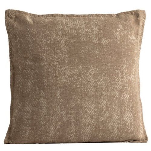 Coussin carré coton et polyester marron Chris - Photo n°1