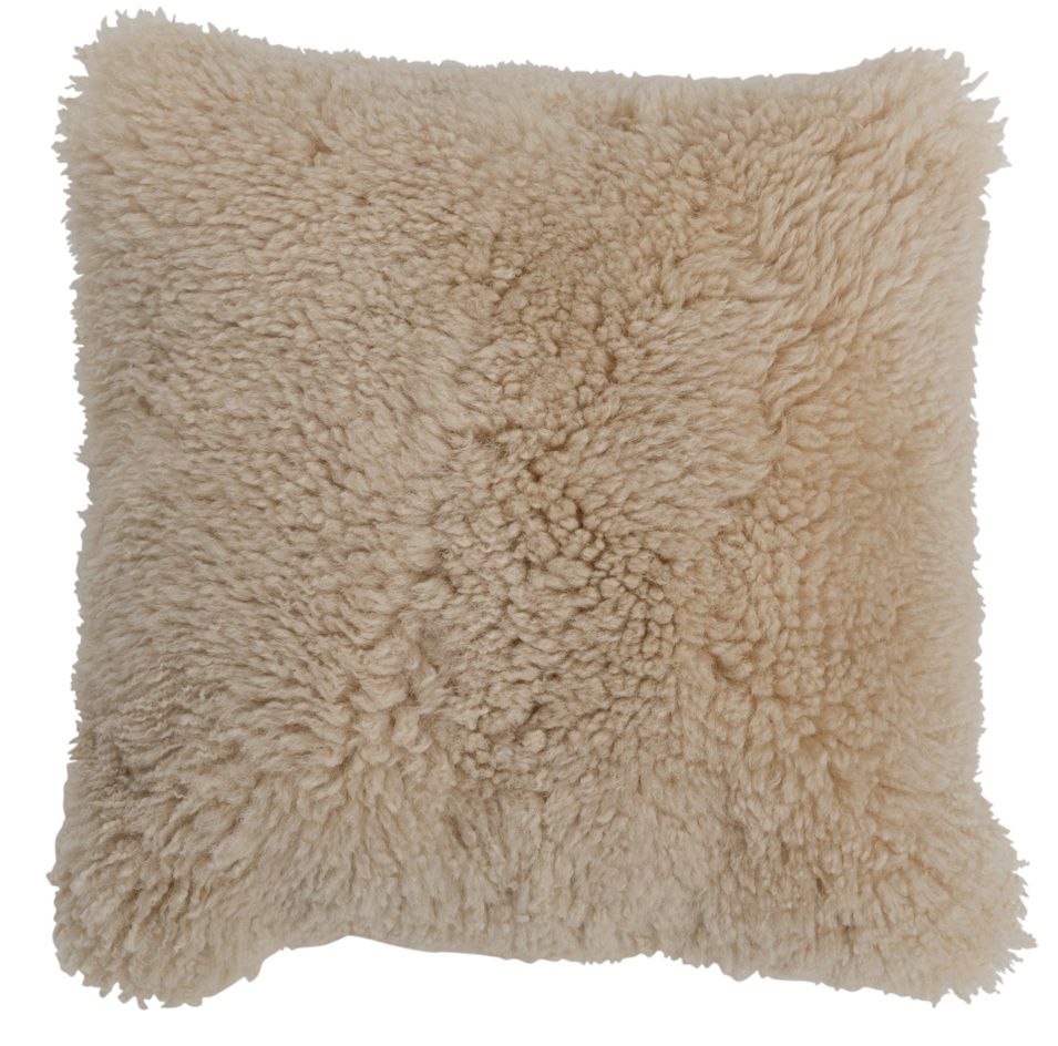 Coussin carré peau de mouton gris clair Norman 40 x 40 cm - Photo n°1