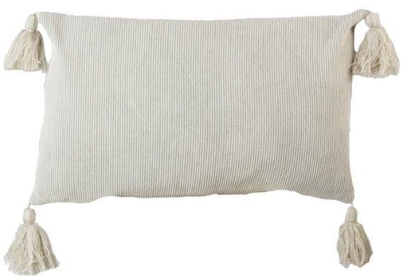 Coussin coton et polyester beige Eva - Photo n°1