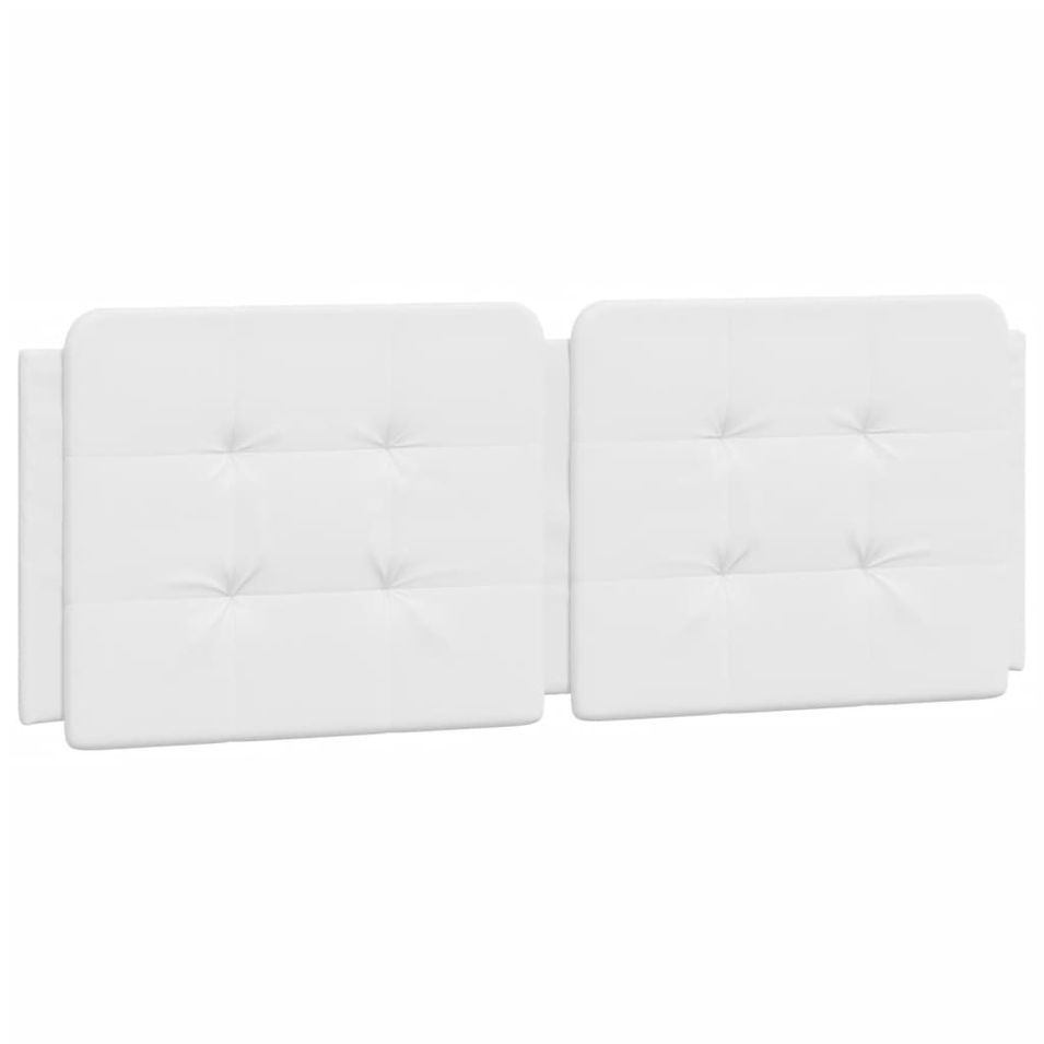 Coussin de tête de lit blanc 140 cm similicuir - Photo n°1