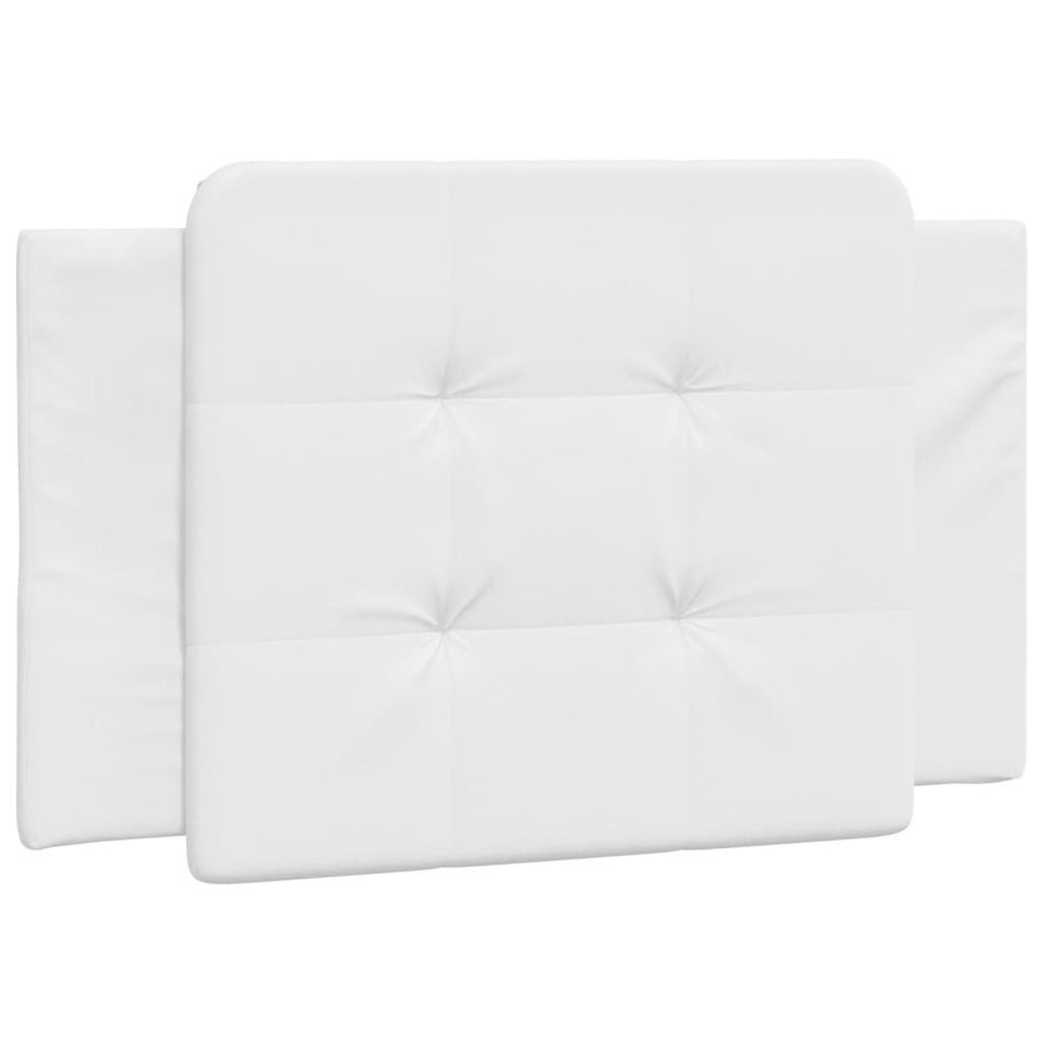 Coussin de tête de lit blanc 80 cm similicuir - Photo n°1