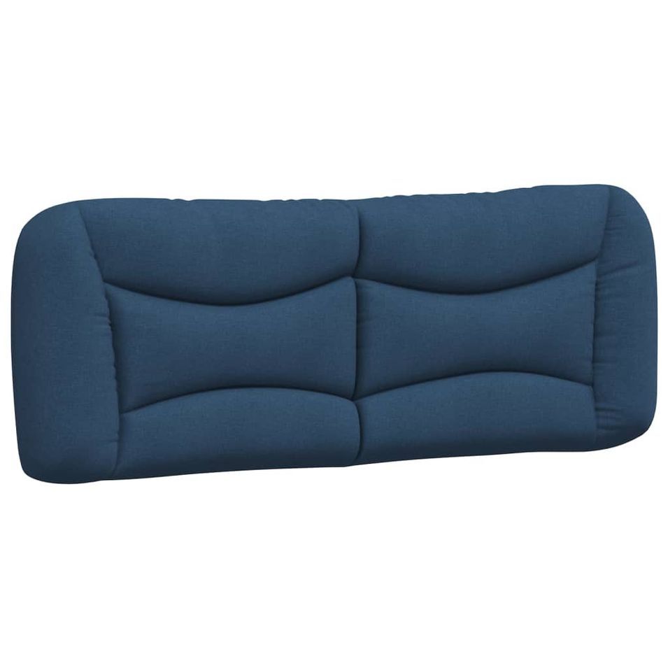 Coussin de tête de lit bleu 140 cm tissu - Photo n°1