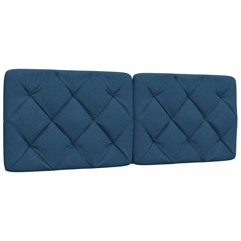 Coussin de tête de lit bleu 140 cm tissu - Photo n°1