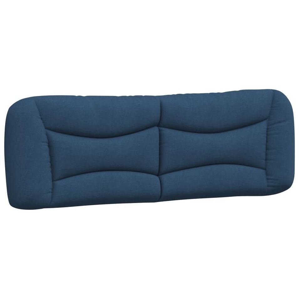 Coussin de tête de lit bleu 160 cm tissu - Photo n°1