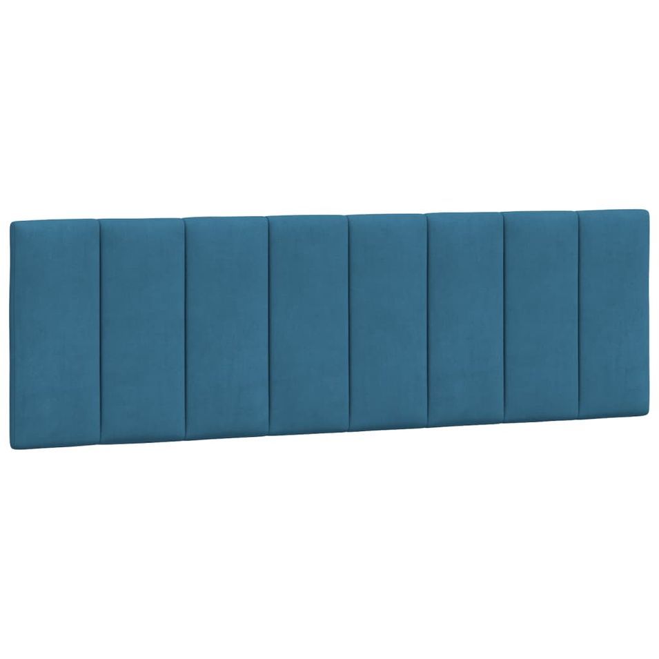 Coussin de tête de lit bleu 160 cm velours - Photo n°1