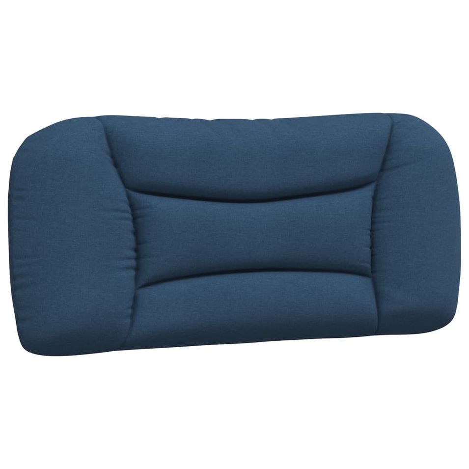 Coussin de tête de lit bleu 90 cm tissu - Photo n°1