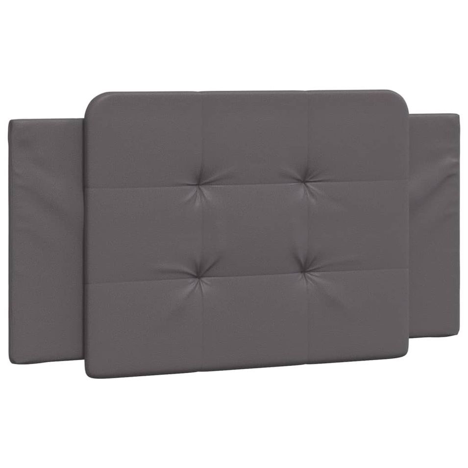 Coussin de tête de lit gris 100 cm similicuir - Photo n°1