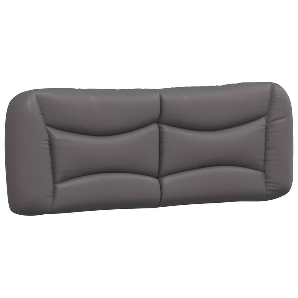 Coussin de tête de lit gris 140 cm similicuir - Photo n°1