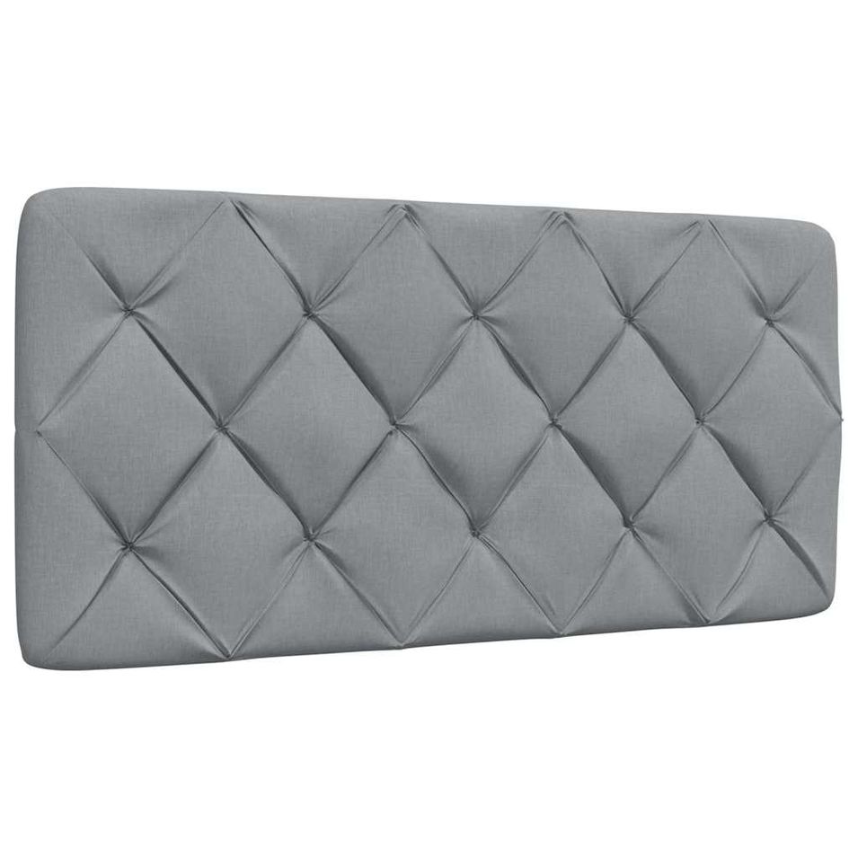 Coussin de tête de lit gris clair 100 cm tissu - Photo n°1