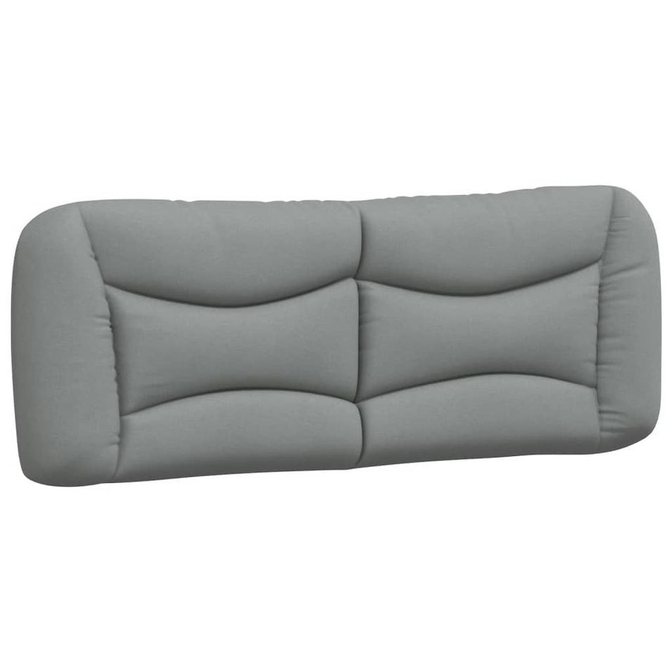 Coussin de tête de lit gris clair 140 cm tissu - Photo n°1