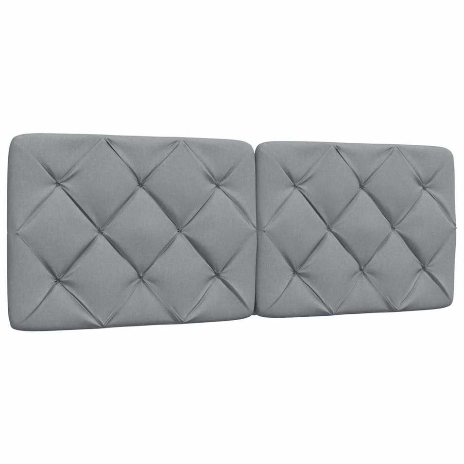 Coussin de tête de lit gris clair 140 cm tissu - Photo n°1