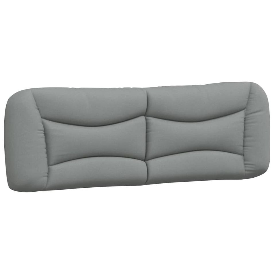 Coussin de tête de lit gris clair 160 cm tissu - Photo n°1