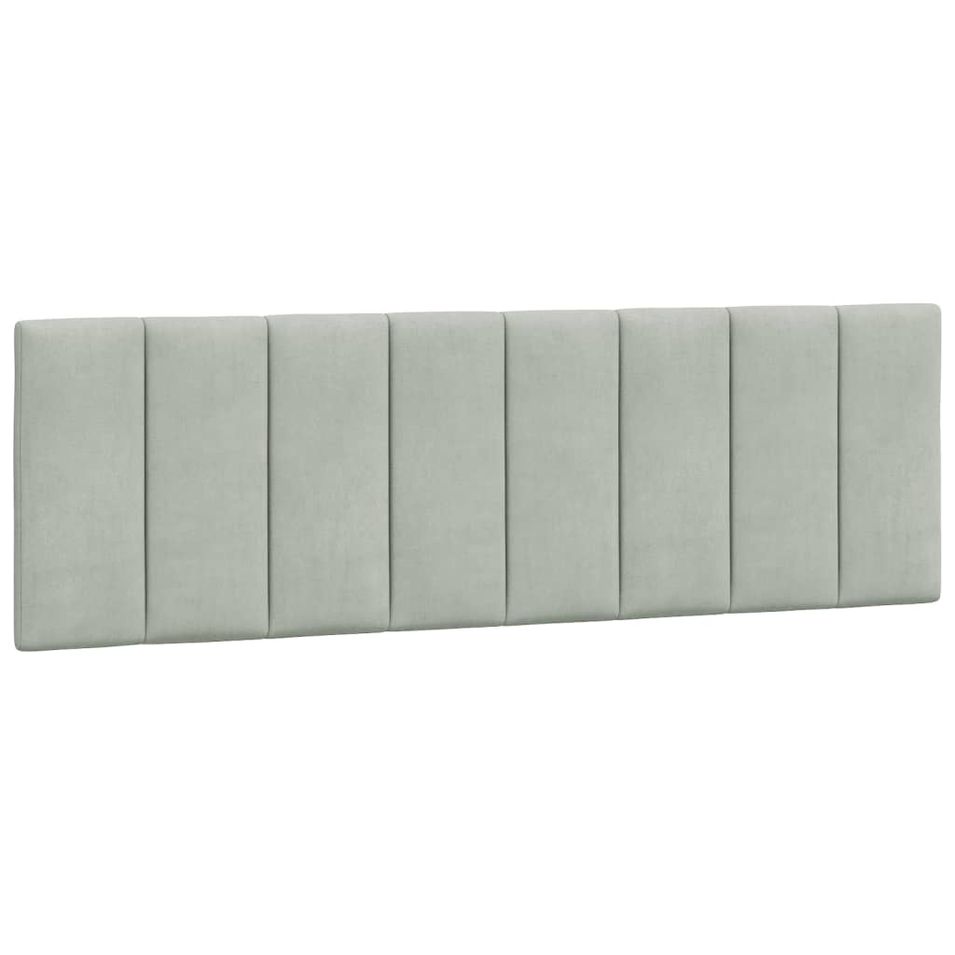 Coussin de tête de lit gris clair 160 cm velours - Photo n°1