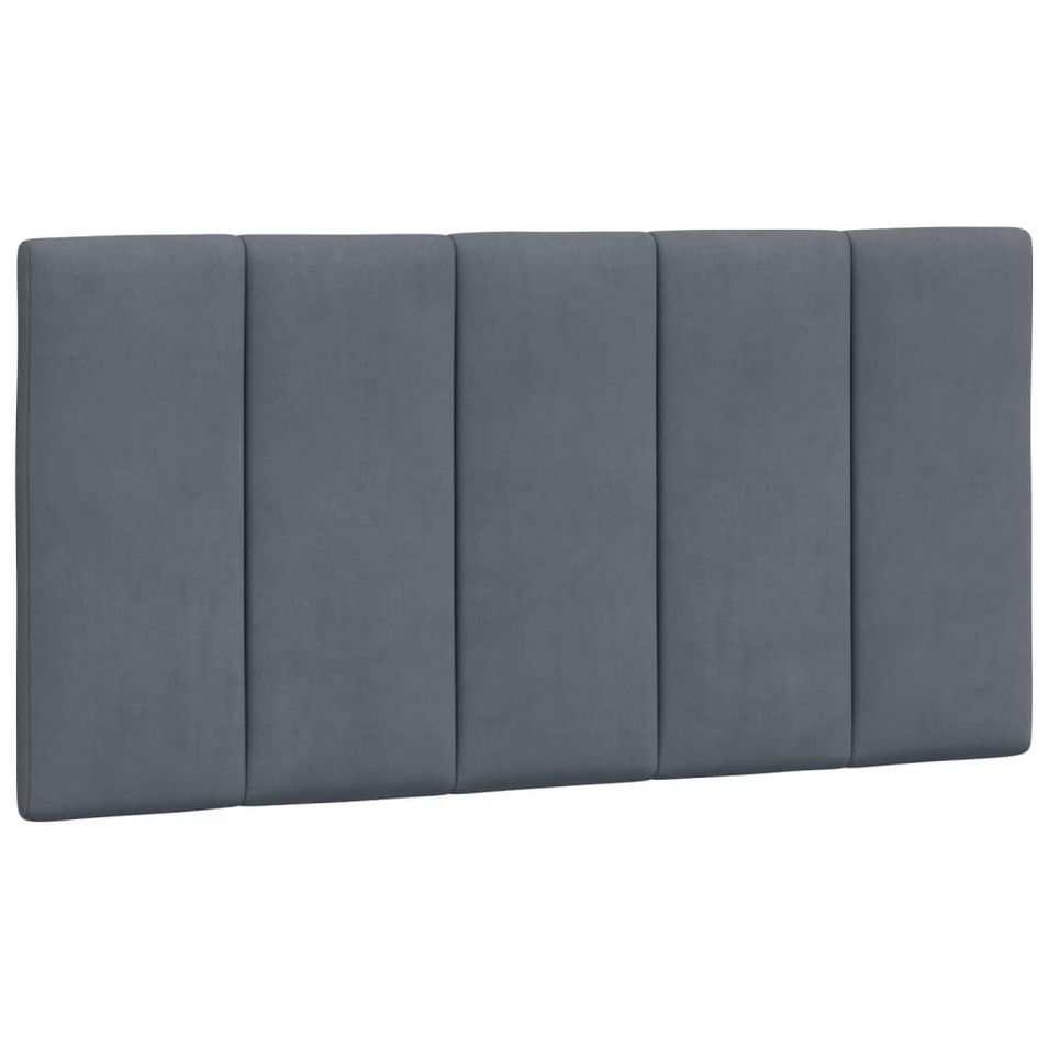 Coussin de tête de lit gris foncé 100 cm velours - Photo n°1