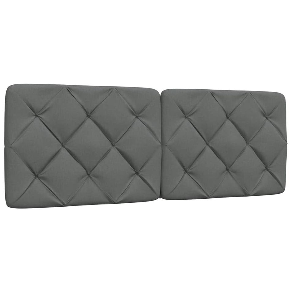Coussin de tête de lit gris foncé 120 cm tissu - Photo n°1