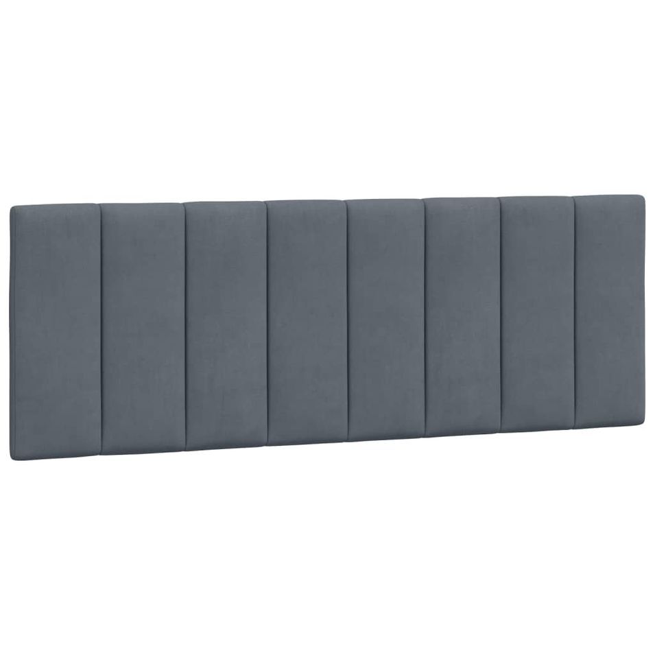 Coussin de tête de lit gris foncé 120 cm velours - Photo n°1