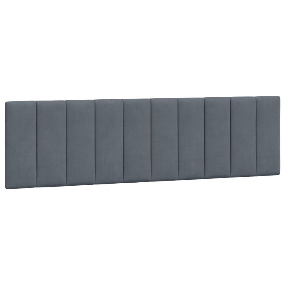 Coussin de tête de lit gris foncé 180 cm velours - Photo n°1