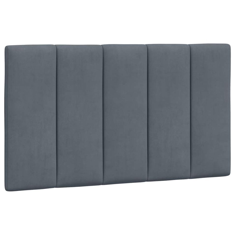 Coussin de tête de lit gris foncé 80 cm velours - Photo n°1