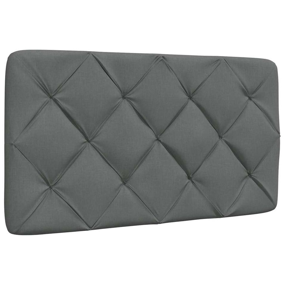 Coussin de tête de lit gris foncé 90 cm tissu - Photo n°1