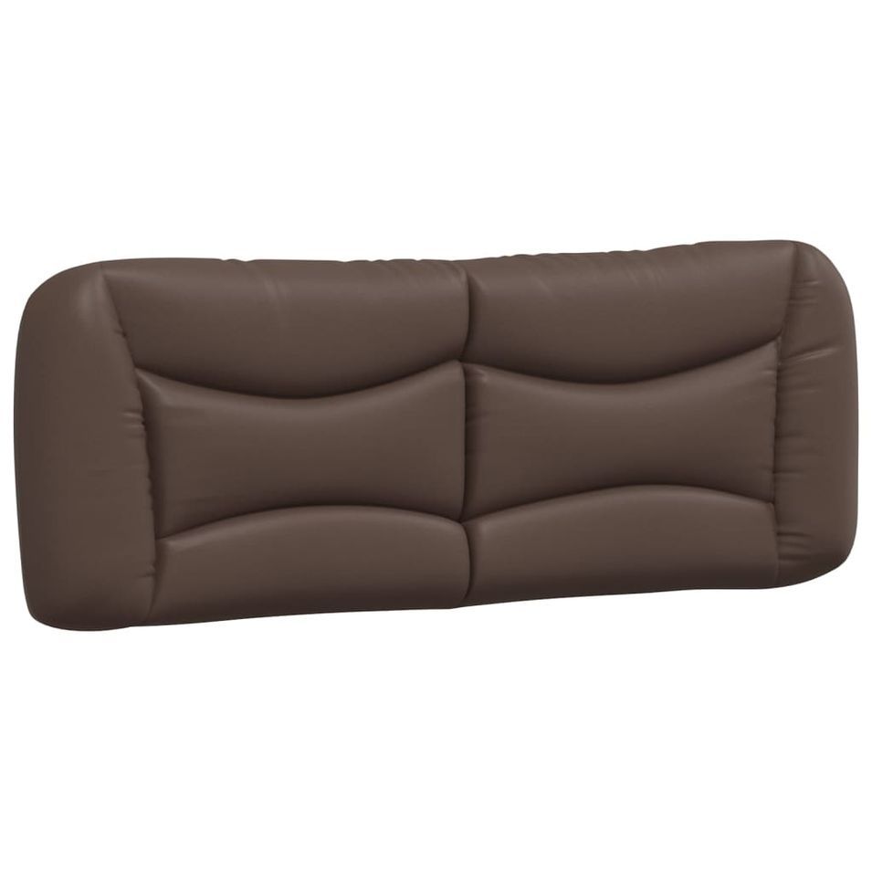 Coussin de tête de lit marron 140 cm similicuir - Photo n°1