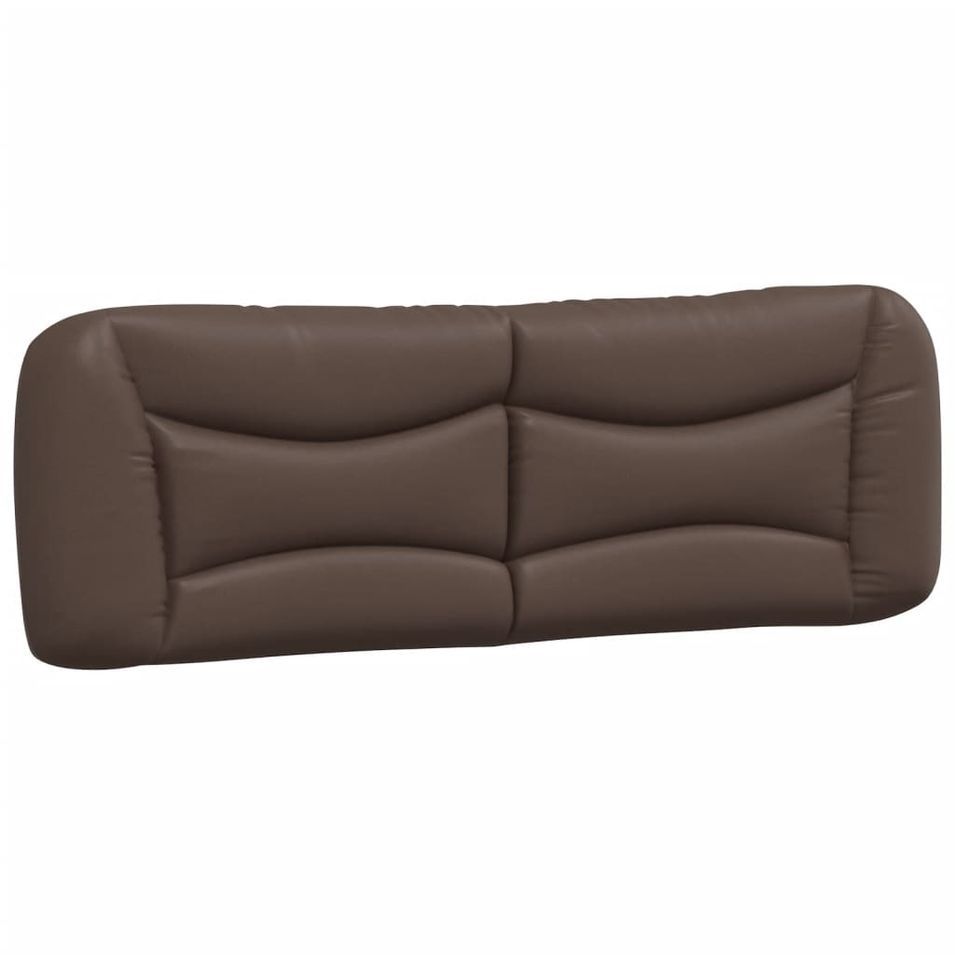 Coussin de tête de lit marron 160 cm similicuir - Photo n°1