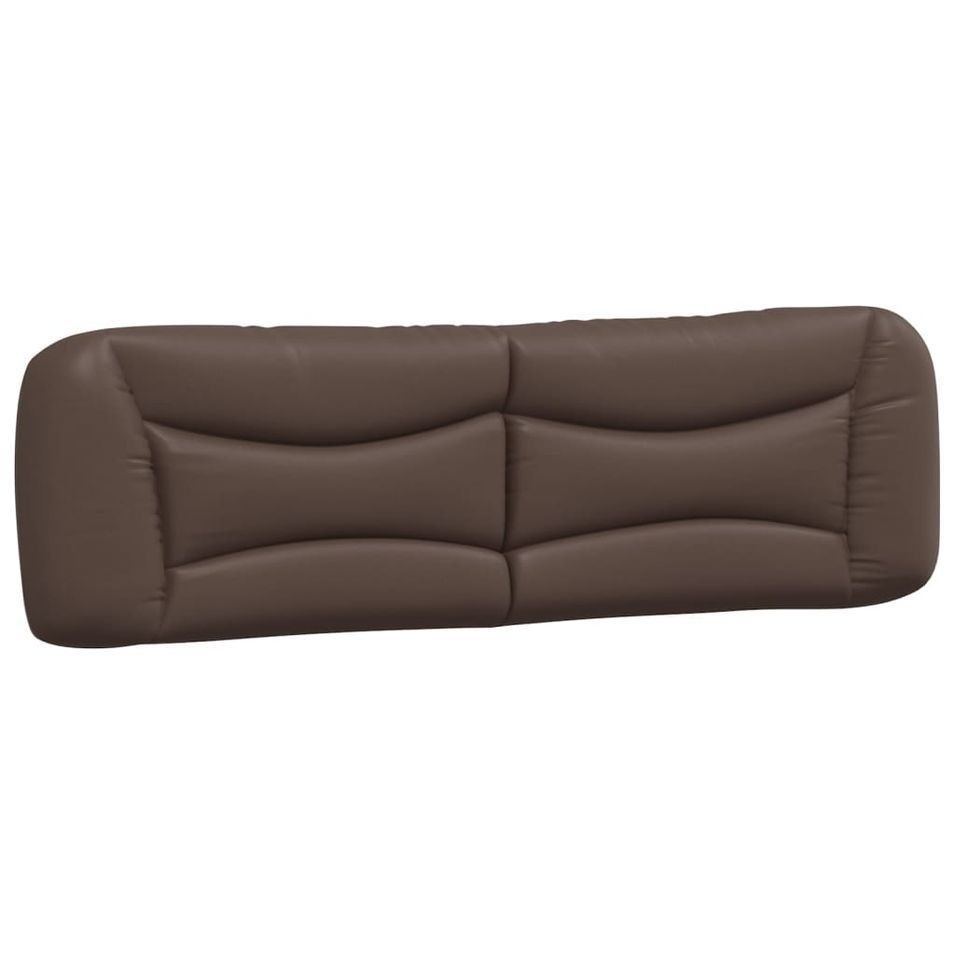 Coussin de tête de lit marron 180 cm similicuir - Photo n°1