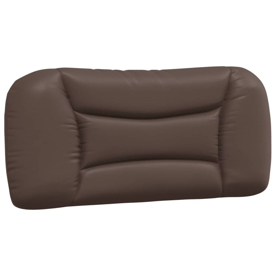 Coussin de tête de lit marron 80 cm similicuir - Photo n°1
