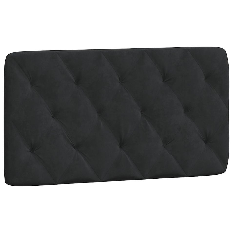 Coussin de tête de lit noir 100 cm velours - Photo n°1