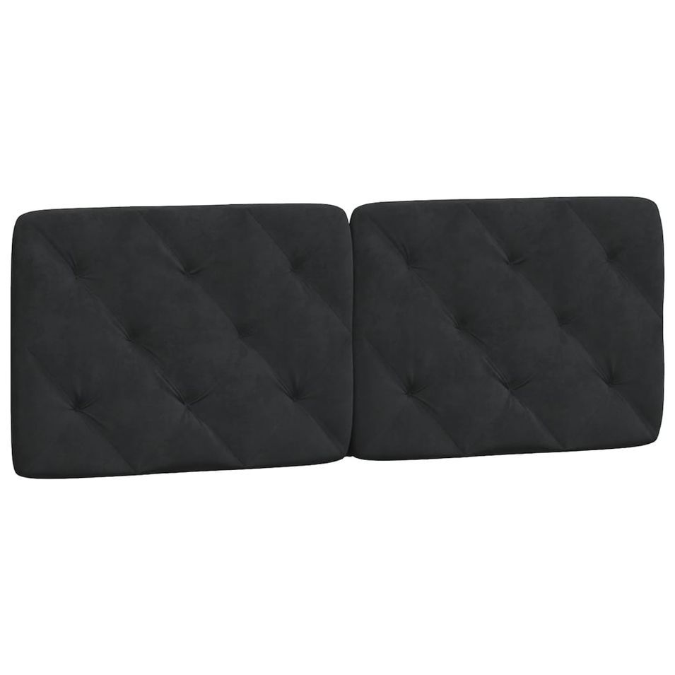 Coussin de tête de lit noir 120 cm velours - Photo n°1