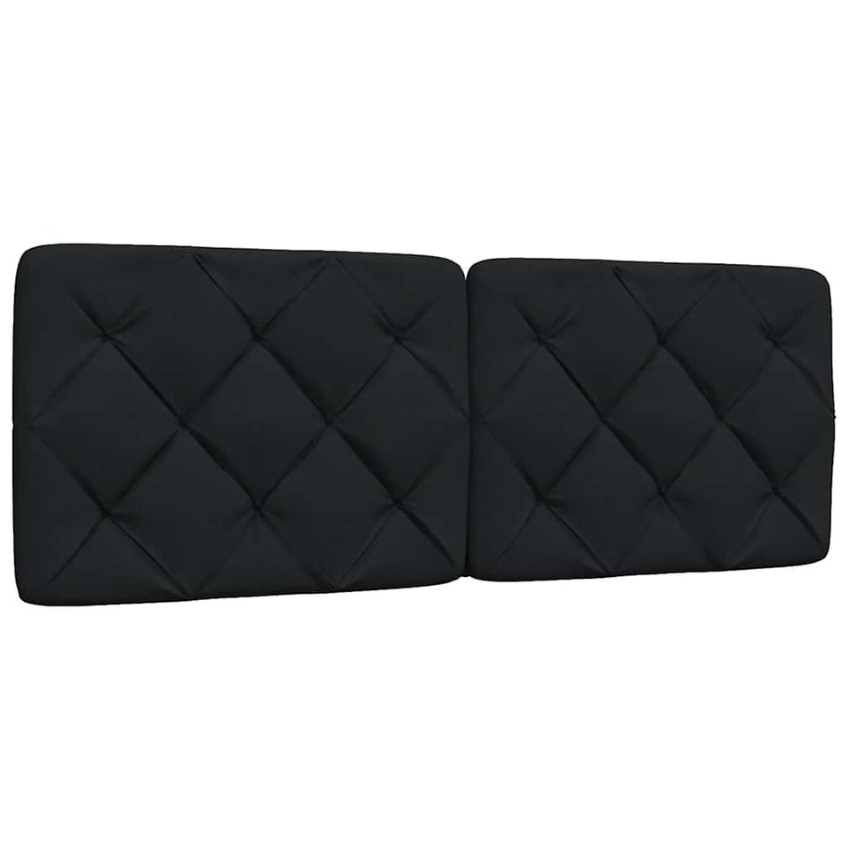 Coussin de tête de lit noir 140 cm tissu - Photo n°1