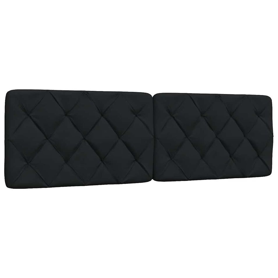 Coussin de tête de lit noir 160 cm tissu - Photo n°1