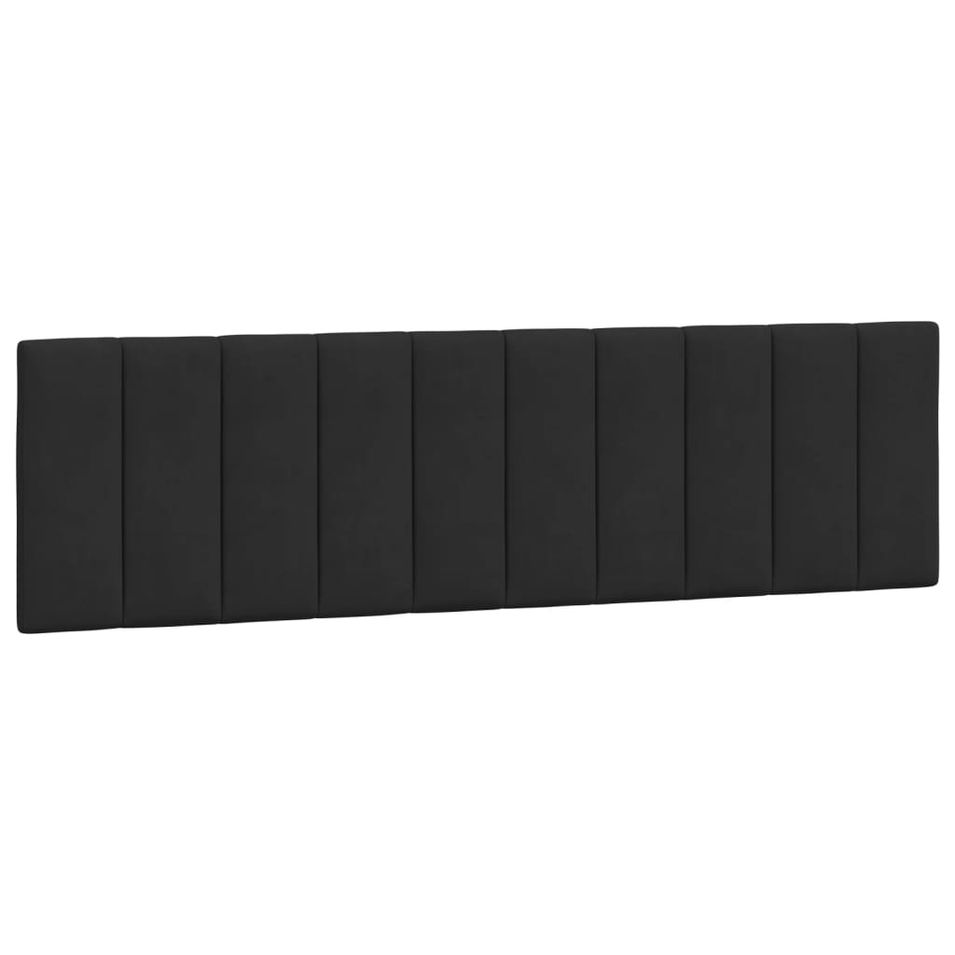 Coussin de tête de lit noir 180 cm velours - Photo n°1