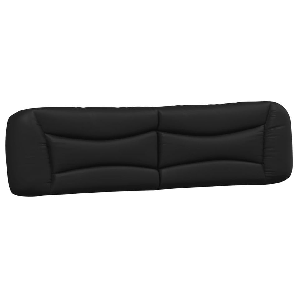 Coussin de tête de lit noir 200 cm similicuir - Photo n°1