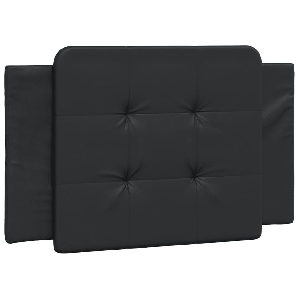 Coussin de tête de lit noir 80 cm similicuir - Photo n°1