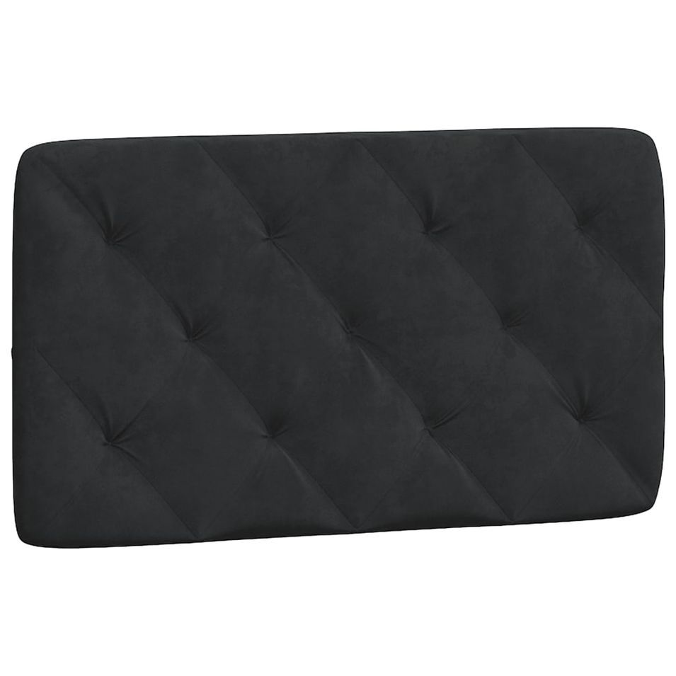 Coussin de tête de lit noir 80 cm velours - Photo n°1