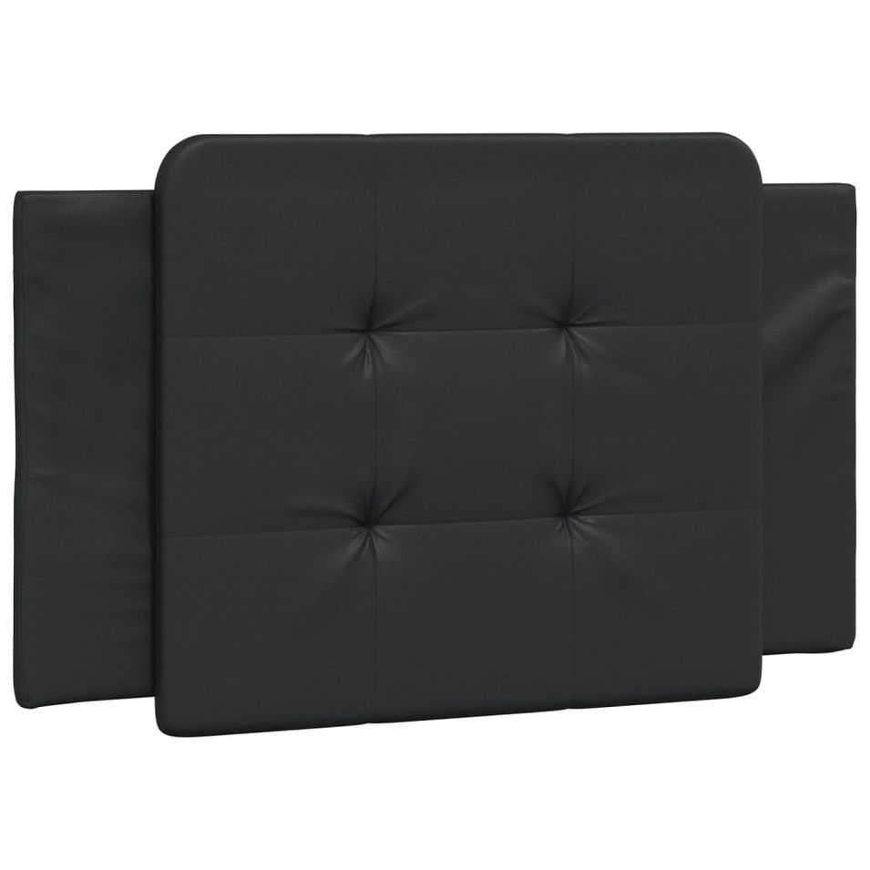 Coussin de tête de lit noir 90 cm similicuir - Photo n°1
