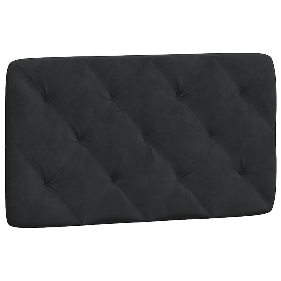 Coussin de tête de lit noir 90 cm velours - Photo n°1