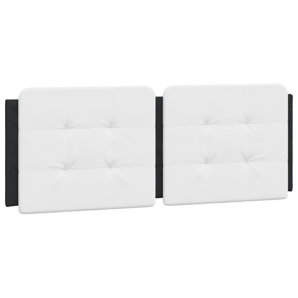 Coussin de tête de lit noir et blanc 120 cm similicuir - Photo n°1