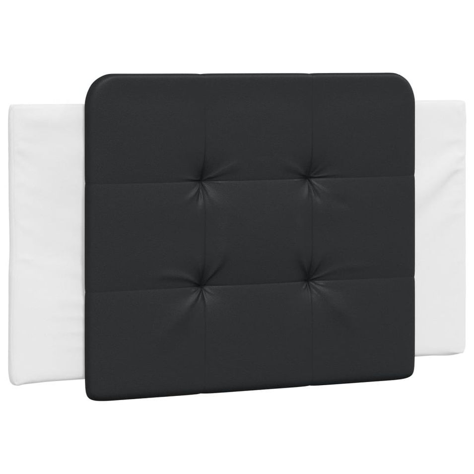 Coussin de tête de lit noir et blanc 80 cm similicuir - Photo n°1