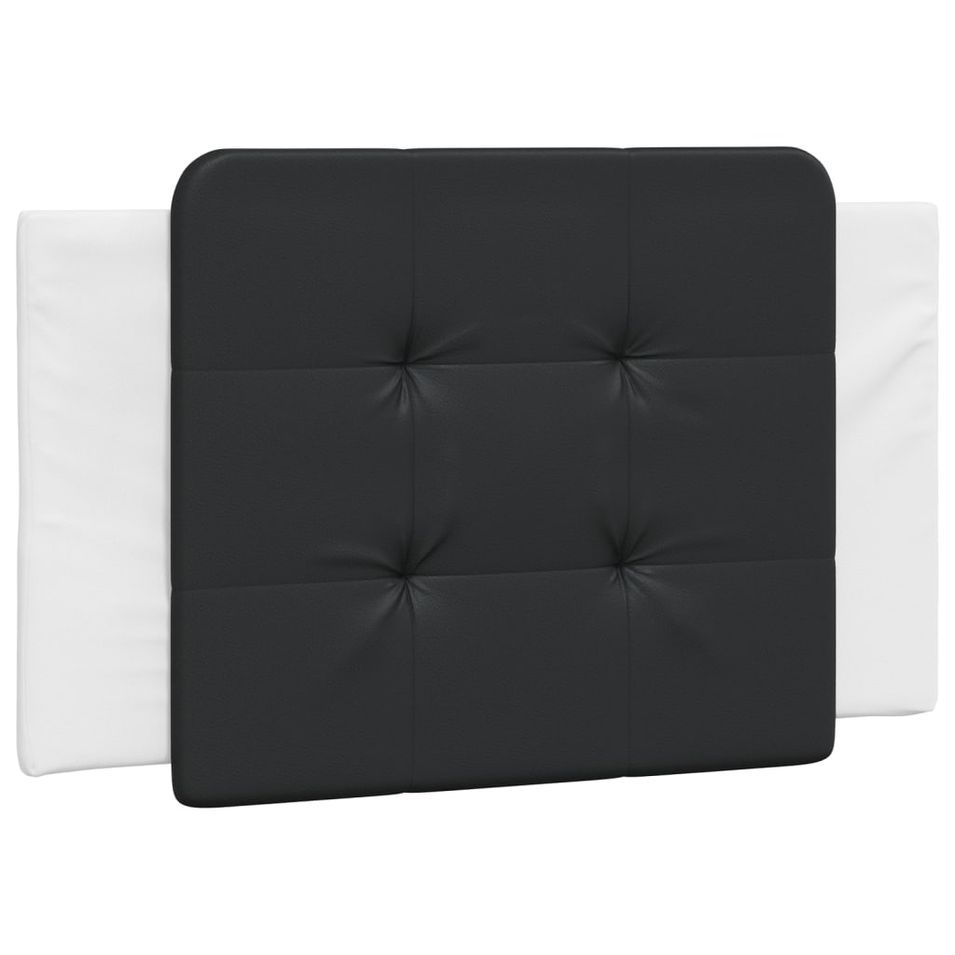 Coussin de tête de lit noir et blanc 90 cm similicuir - Photo n°1