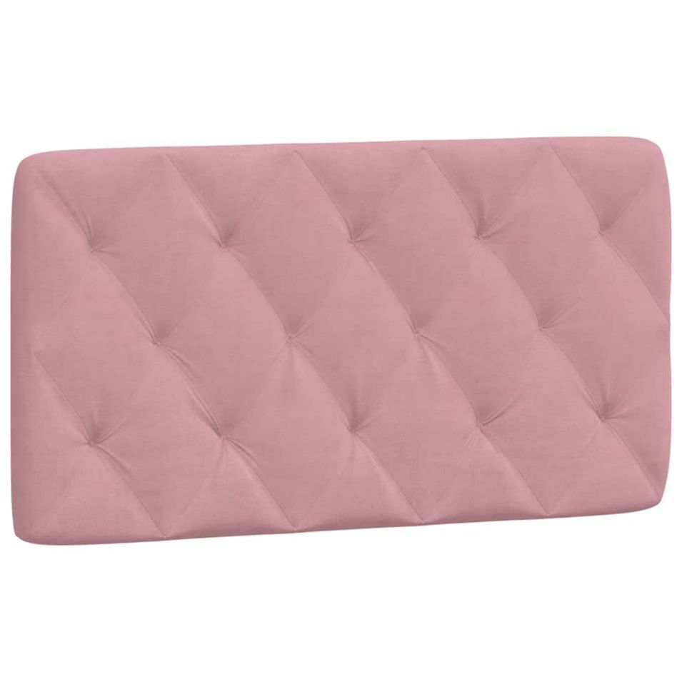 Coussin de tête de lit rose 100 cm velours - Photo n°1