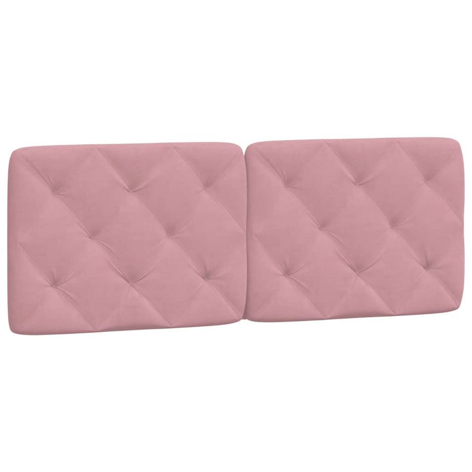 Coussin de tête de lit rose 120 cm velours - Photo n°1