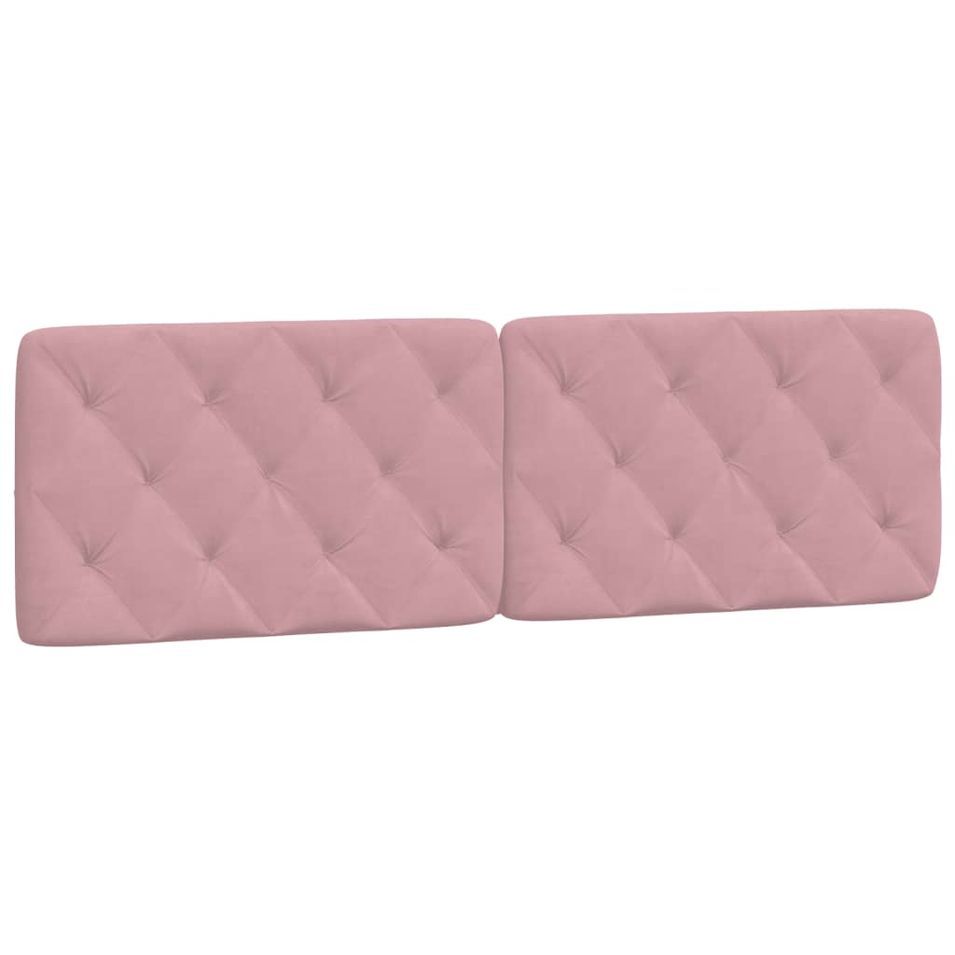 Coussin de tête de lit rose 160 cm velours - Photo n°1